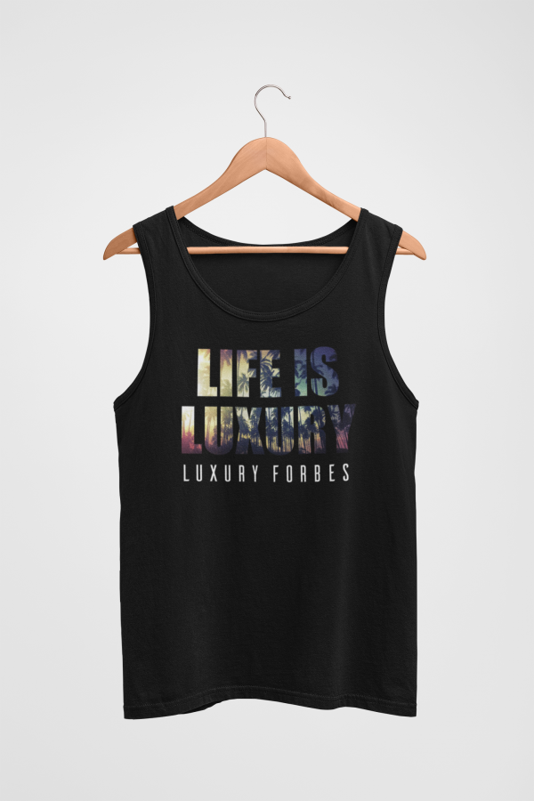 Life is Luxury Mens Black Tank Top
