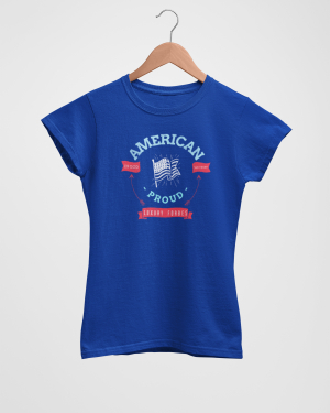 American Proud Women's Blue T-Shirt
