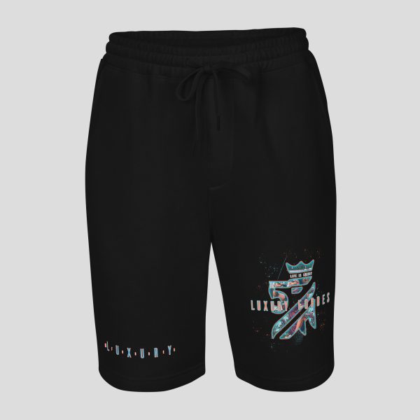 Mens Fleece Shorts (Splash of Luxury) Orange & Blue