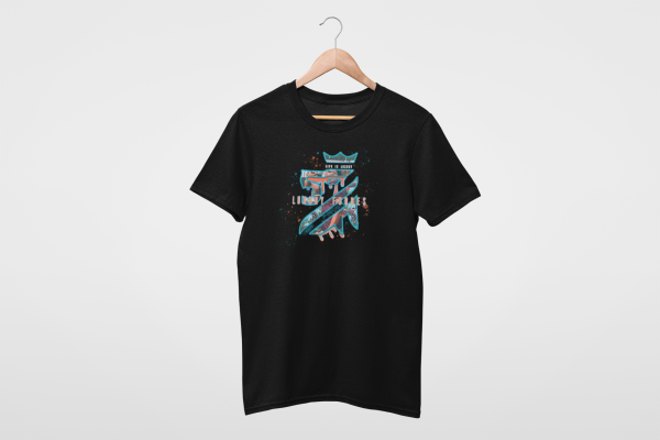 Short-Sleeve Graphic T-shirt (Splash of Luxury) Orange & Blue